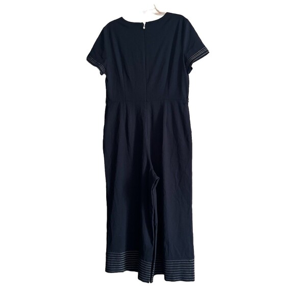 karl lagerfeld Women’s Wide Leg Jumpsuit Black With Stitching Size 12 - Picture 2 of 16
